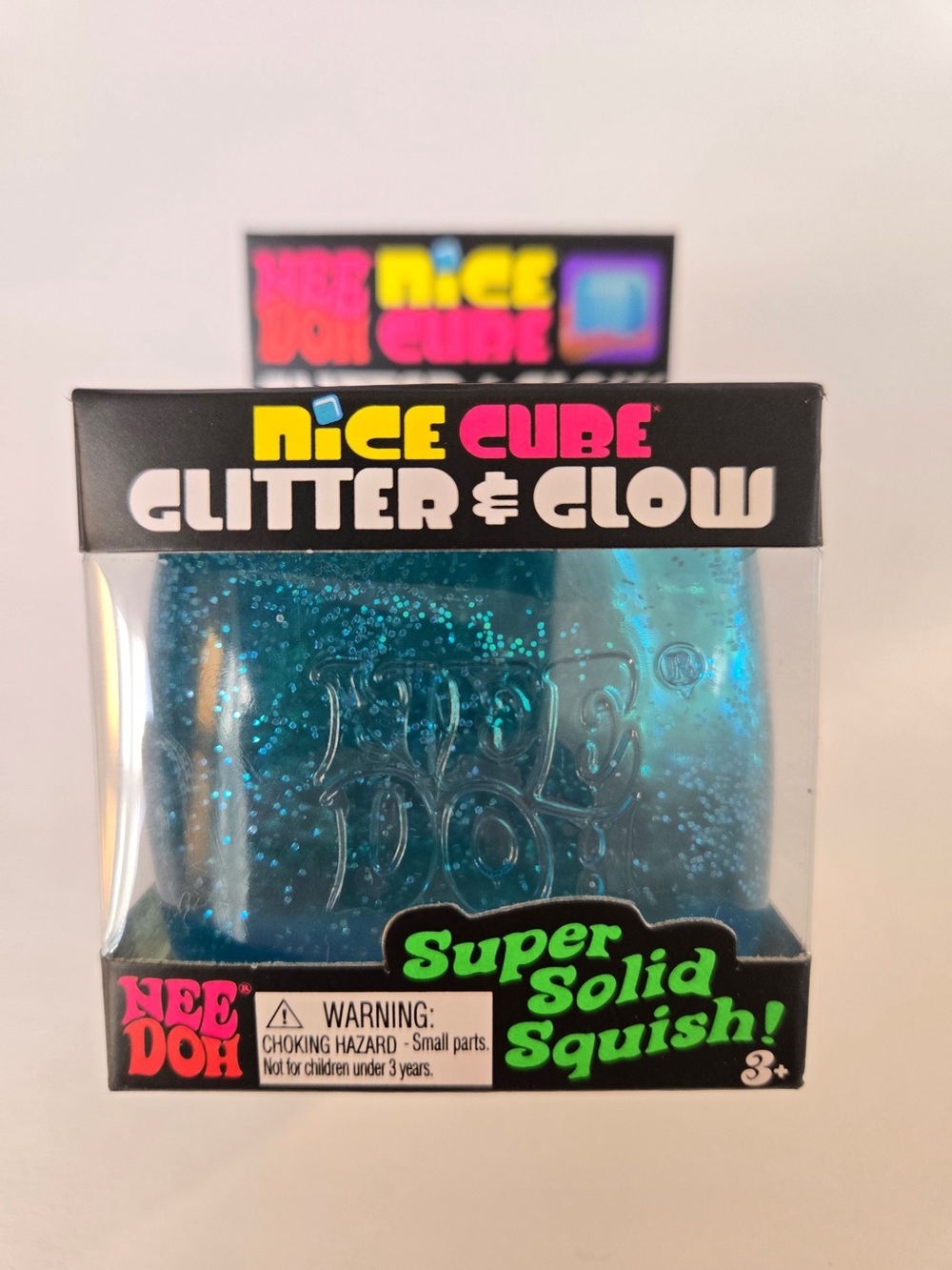 Needoh Glitter & Glow Super Solid Squish - Blue